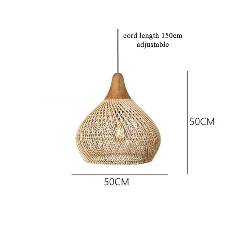 JOYINLED Japanse stijl rotan kroonluchter, grote handgemaakte beige rieten plafondlamp voor woonkamer, eetkamer, restaurant