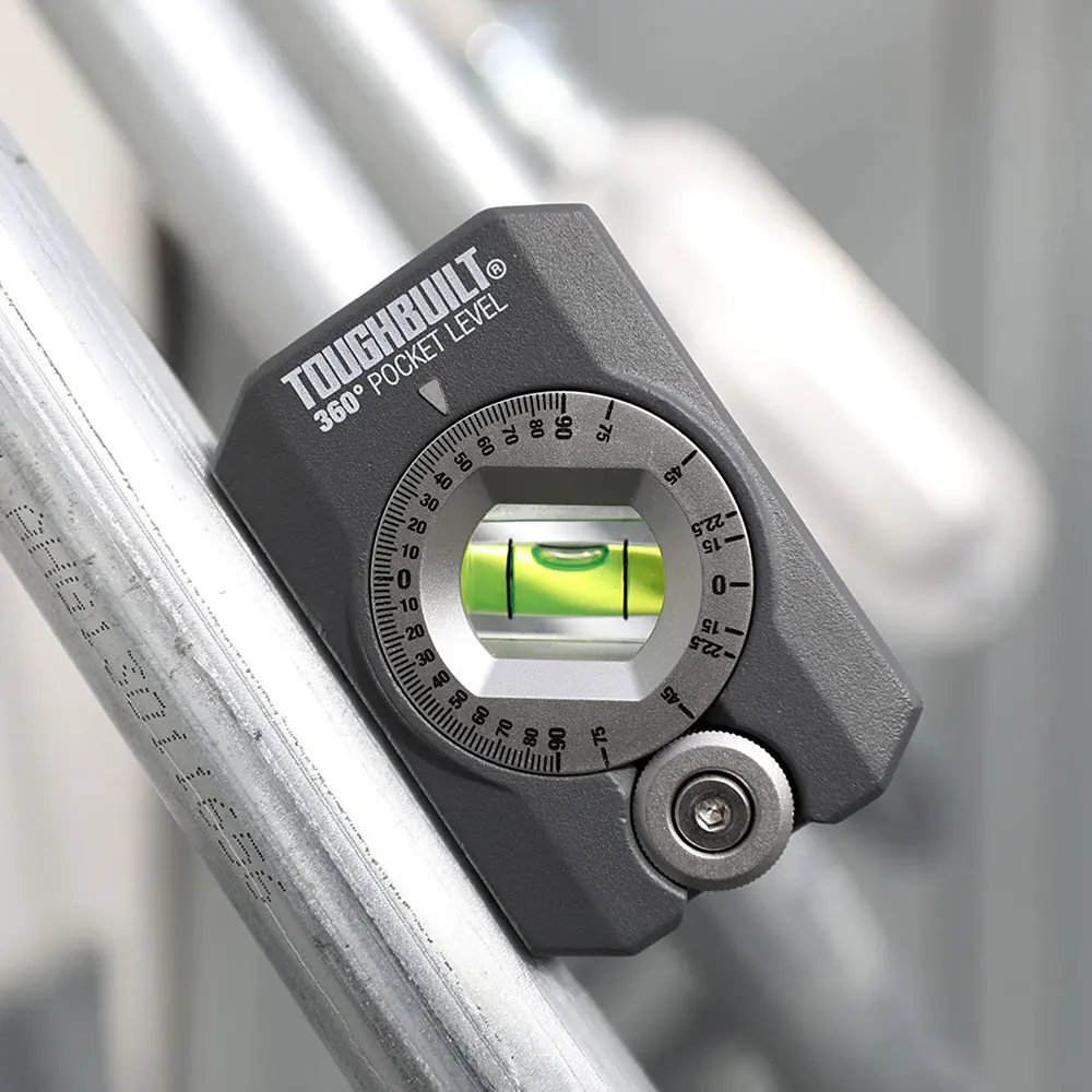 TB-H2-L-4R 360 °   Nível de bolso - Frasco giratório de precisão, fundido sob pressão resistente, design portátil