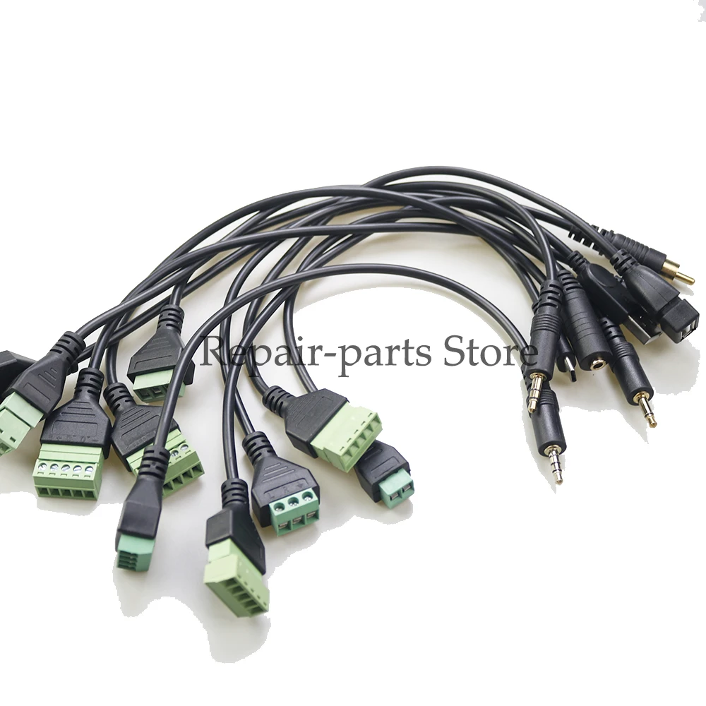 USB 2.0 Female B Micro usb mini usb Type-C Male to 5 Pin Female Bolt Screw Connector with Shield Terminal Plug Adapter Cable 1ft