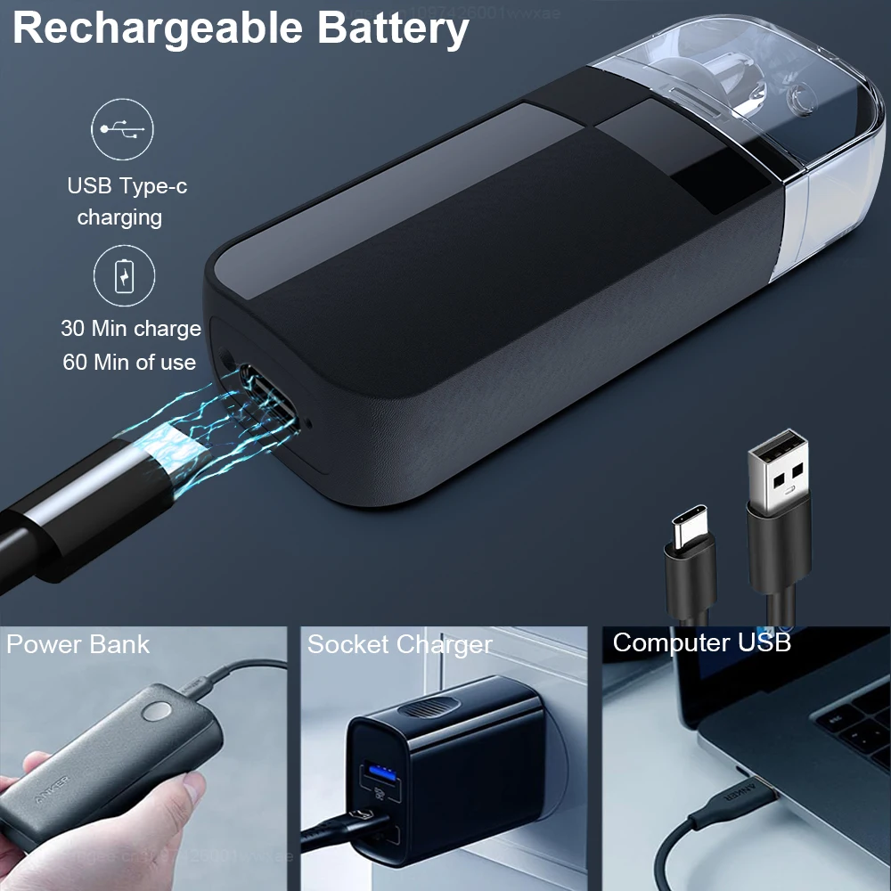 ماكينة تشذيب شعر الأنف المحمولة الصغيرة لإزالة شعر الأنف قابلة لإعادة الشحن للأنف والأذنين ماكينة قص شعر الأنف الكهربائية للرجال