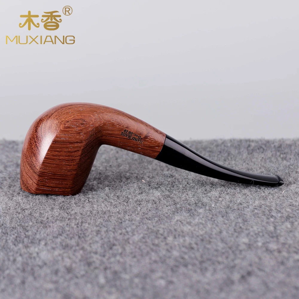 RU Exquisite Handmade Briar / rosewood Wood Tobacco Pipe 3/9mm Metal Filter Acrylic Mouthpiece Pipe +  Free 10 Smoking Tools Kit