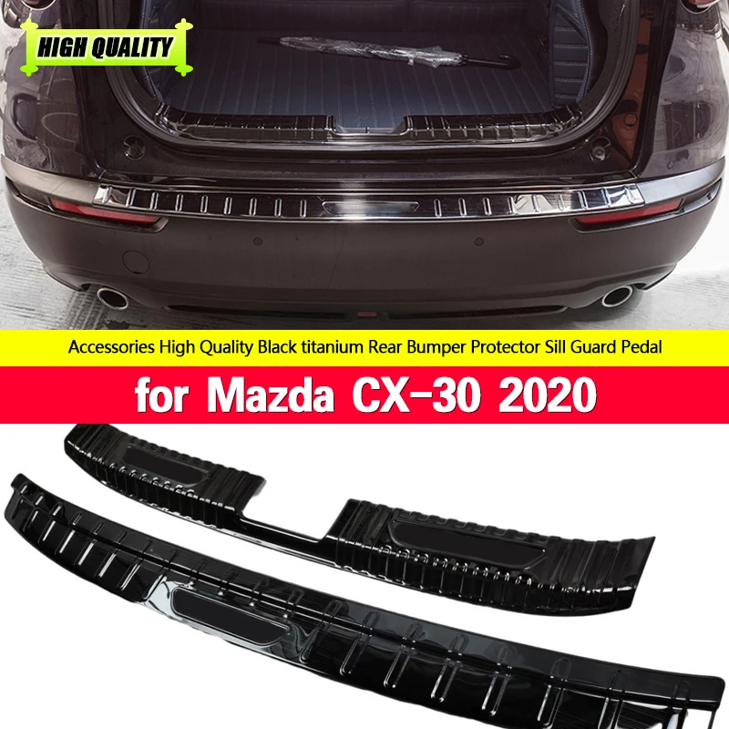 FOR Mazda CX-30 CX30 2020 Car Rear Bumper Load Edge Protector Stickers Auto Trunk Guard Plate Car Decoration Paste Accessories