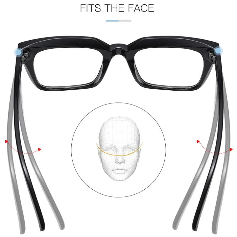 Square Transparent Glasses Anti Blue Light Eyewear Computer Mobile Phone Spectacles Flat Lens Comfortable