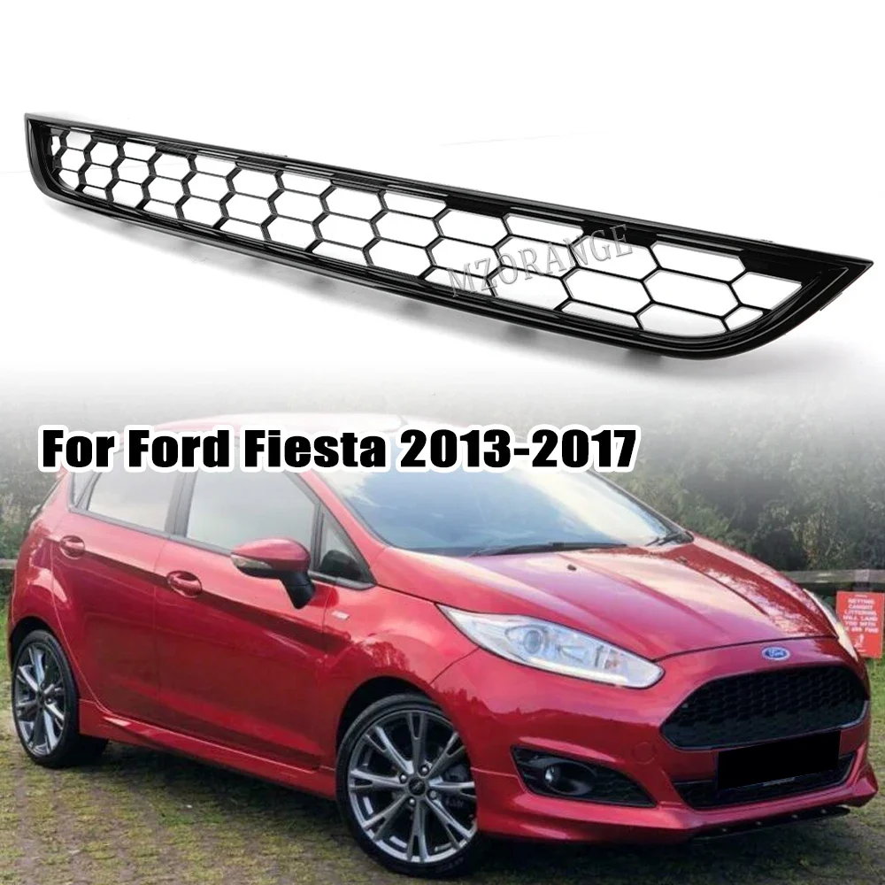 Front Bumper Centre Grille for Ford Fiesta 2013 - 2017 Black Replacement Honeycomb Racing Lower Grills Cover cars accsesories