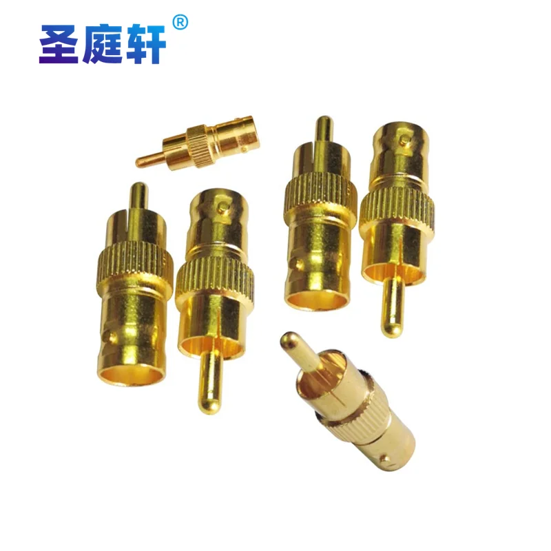 1pcs Pure copper gold-plated BNC female to RCA male audio and video coaxial connector Q9 female to AV male SDI adapter