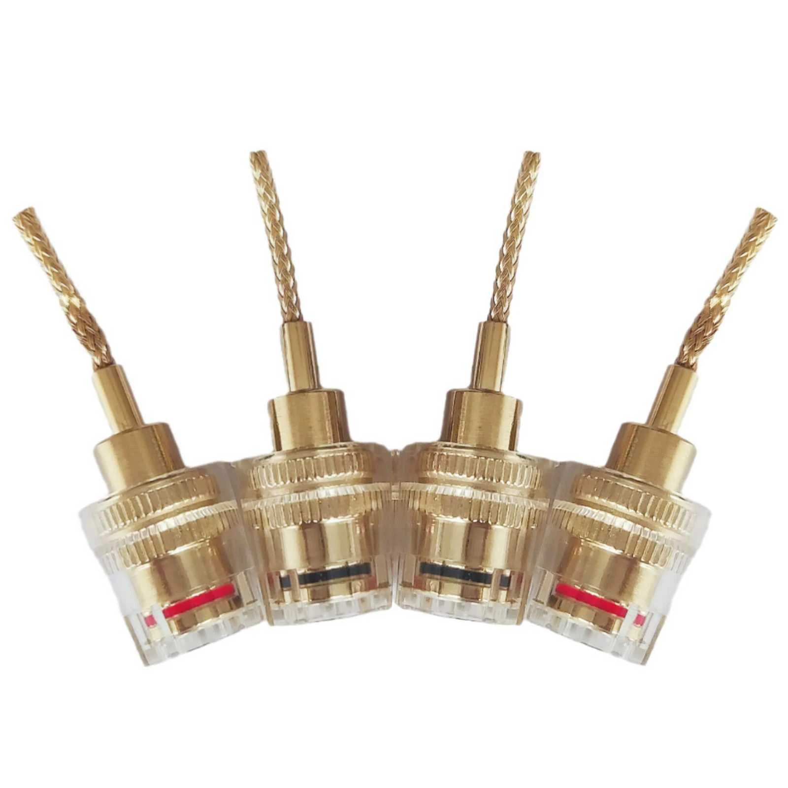 4Pcs 4mm Banana Female to 2mm Pin Gold Plated Connector HIFI Cable Adapter Plug