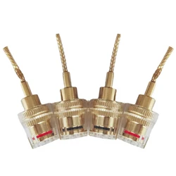 4Pcs 4mm Banana Female to 2mm Pin Gold Plated Connector HIFI Cable Adapter Plug