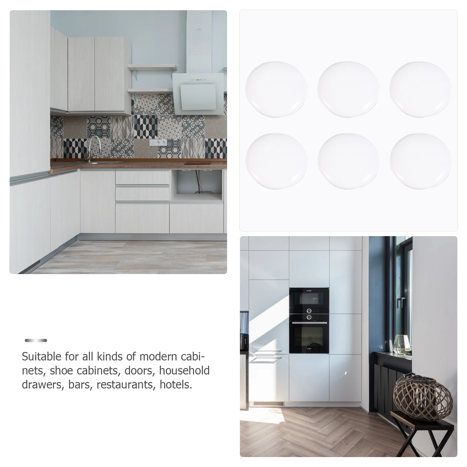 

6pcs Cabinet Door Handle Alloy Single Hole Round Drawer Handle Sturdy Aluminum Compact Light Easy Install Polished Smooth