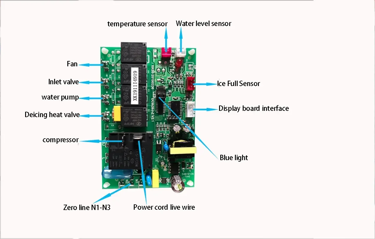 Ice Maker Time and Temperature Control Computer Board Main Board East Button Screen Line Circuit Board Modification Universal