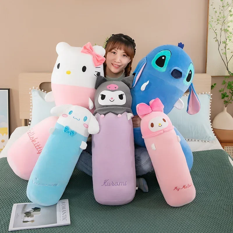 100cm Sanrio Hello Kitty Melody Kuromi almohada larga juguetes de peluche Kawaii muñeco de peluche suave cojín dibujos animados niños niñas regalos para dormir