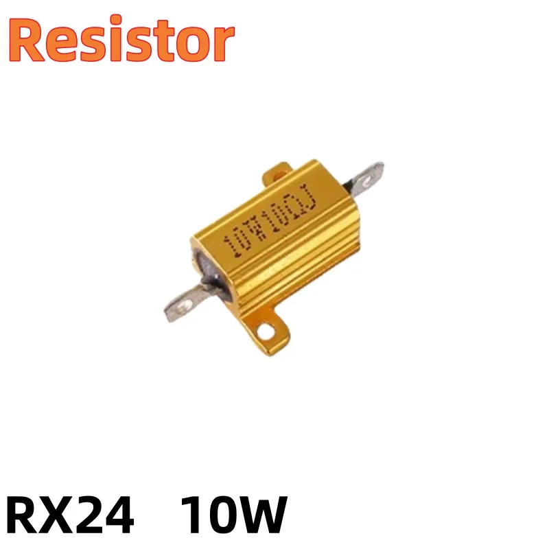 RX24 10W resistenza a filo avvolto con guscio metallico in alluminio 0,1 0,15 0,22 0,25 0,3 0,33 0,5 0,6 0,8 1 ohm 0.1R-300K