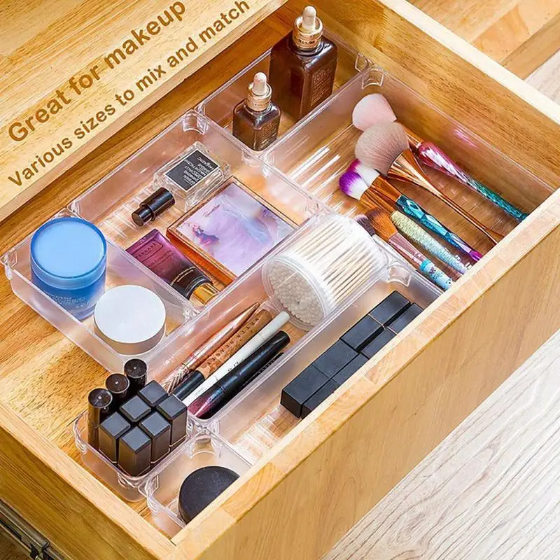 

PCS Desk Drawer Organizer Trays Plastic Drawer Compartment Divider Container 17piece Storage Box For Bedroom Dresser