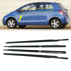 4Pcs Window Weatherstrip for Toyota Yaris 2007-2016 (4 doors) Front Rear Side Glass Exterior Rubber Sealing Strips Belts