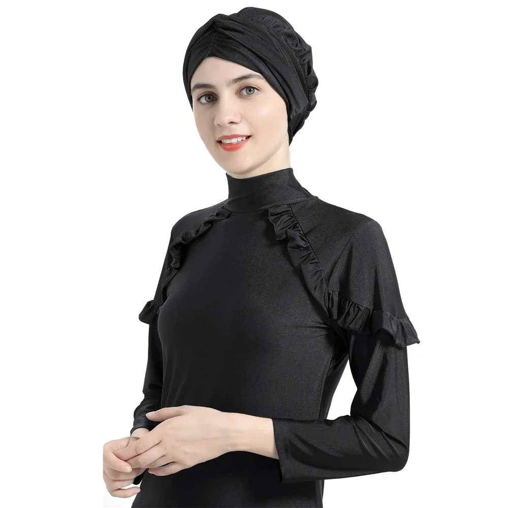 3 pièces modeste couverture complète musulmane Burkini femmes Islam maillot De Bain Hijab arabe conservateur crème solaire maillot De Bain Burkinis Maillots De Bain