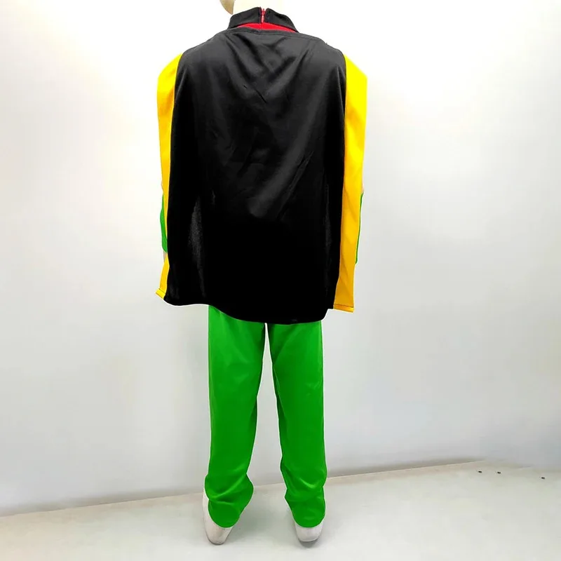 Teen Titans Robin Jumpsuits Cosplay Anime Superhero Eyemask Halloween Costume for Kids Carnival Clothes Cloak Fancy Party Dress