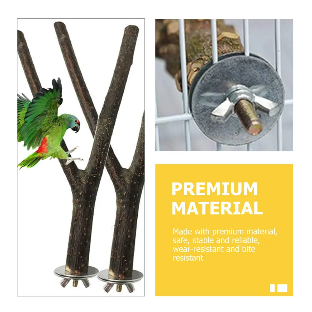 

4Pcs Parrot Stand Perch Bird Cage Rod Mount Bite Resistant Bird Chewing Stick Durable Parrot Toy Birdcage Rod Toy