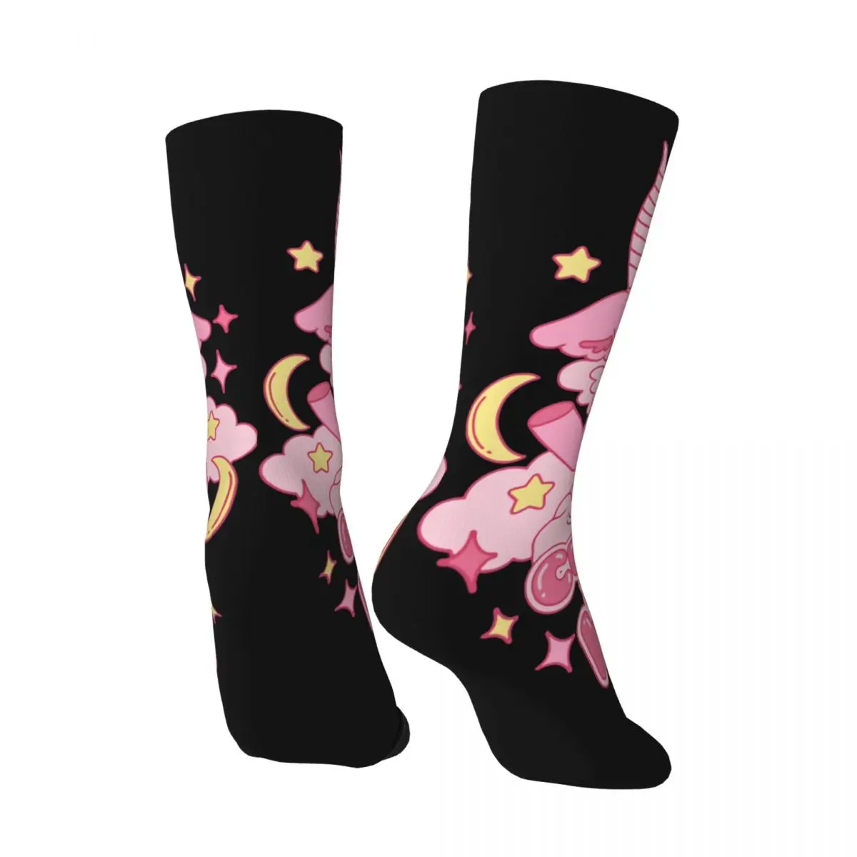 Chaussettes drôles en élan pour hommes, mignonnes comme l\'enfer, classiques, hip hop, vintage, art, heureux, motif sans couture imprimé, chaussettes