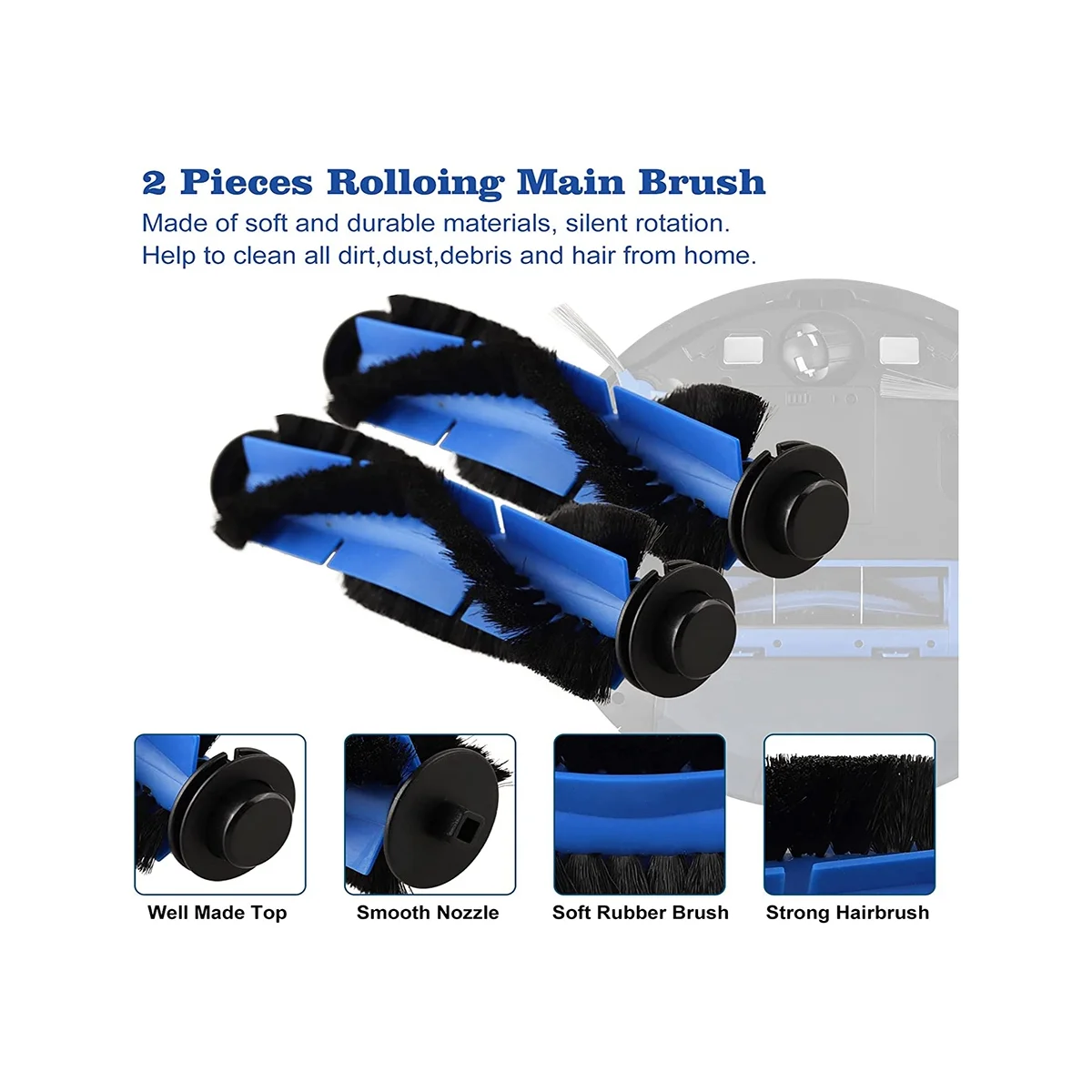 A09G-do odkurzaczy robotycznych RoboVac 11S, 25C, 15C, 30, 30C, 12, 35C, 15T, 2 szczotki rolkowe