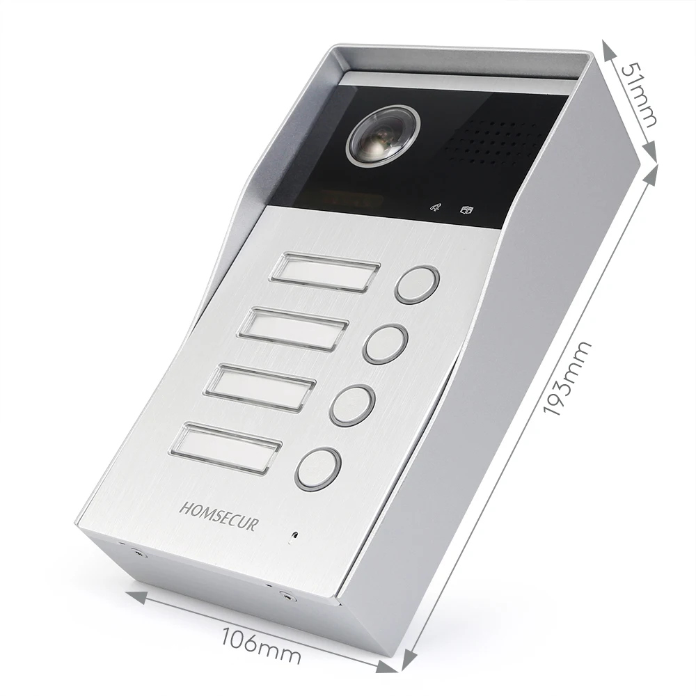Image 6: Sonnette de porte avec caméra à 2 fils B17DB-S, montage en surface pour interphone vidéo HOMSECUR HDK à 2 fils, pour 4 familles