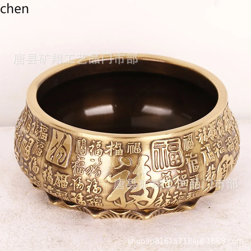 Cz brass hundred blessings lotus offering copper incense burner hundred blessings incense burner copper ornament