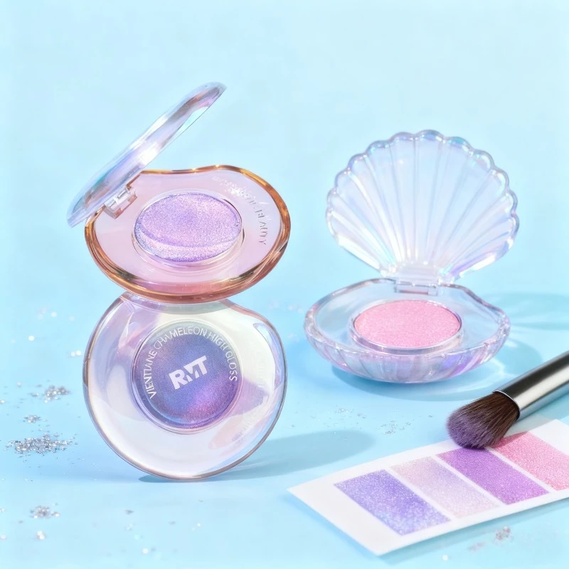 Galaxy Chameleon Highlighter Eyeshadow Single Shimmer Glow Pearlescent Sparkle Brightening Radiant Glitter Smooth Long Lasting - Pojedynczy rozświetlacz do powiek Galaxy Chameleon, efekt shimmer, połysk, perłowy, błyszczący, rozjaśniający, rozświetlający, gładki, długotrwały