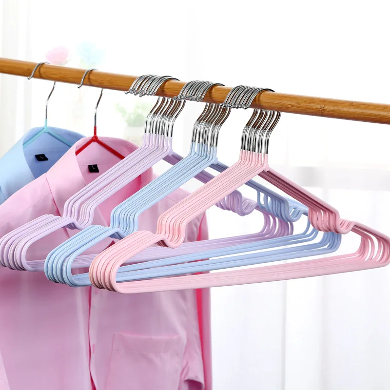 Perchas de ropa antideslizantes sin rastro de Metal, estantes de ropa fuertes y duraderos, ahorrador de espacio para el hogar para organización del dormitorio, 5 uds.