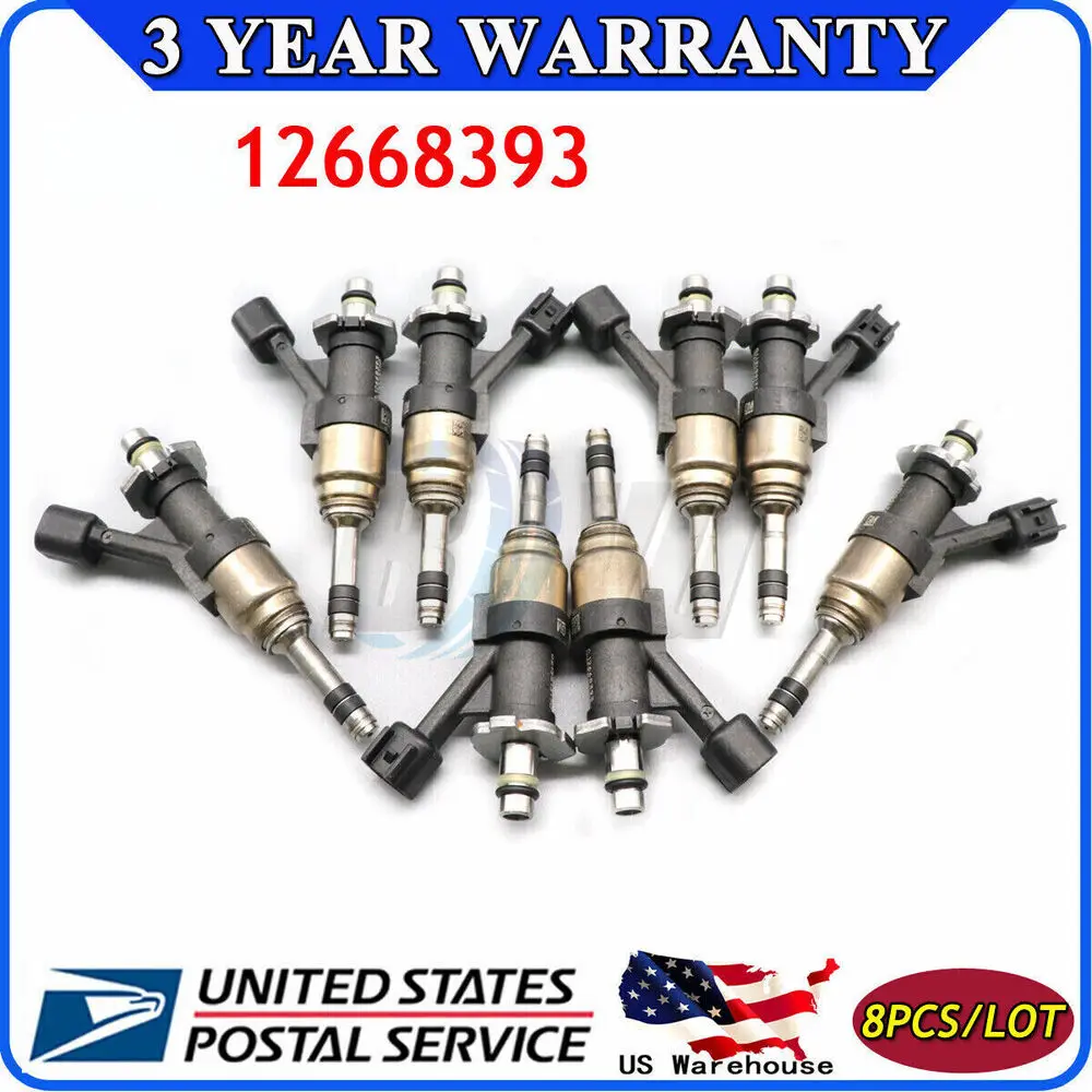 

NEW 8pcs for Cadillac Chevy GMC 6.2L 2014-2017 12668393 Fuel Injectors GDI