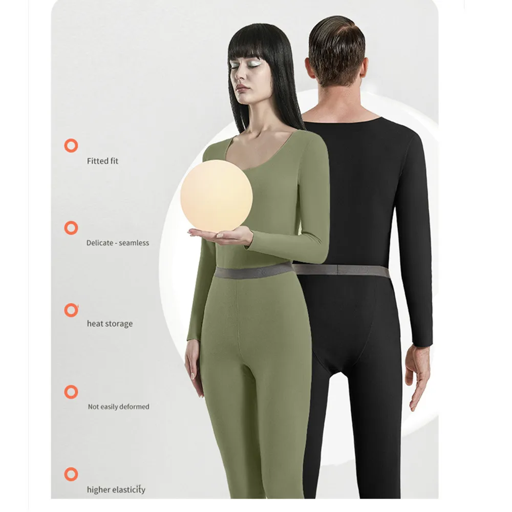 Thermal Underwear Set Silk Material Woman Winter Clothing Suit Long Sleeve Top Warm Pants Leggings Thermo Underwear Undershirt