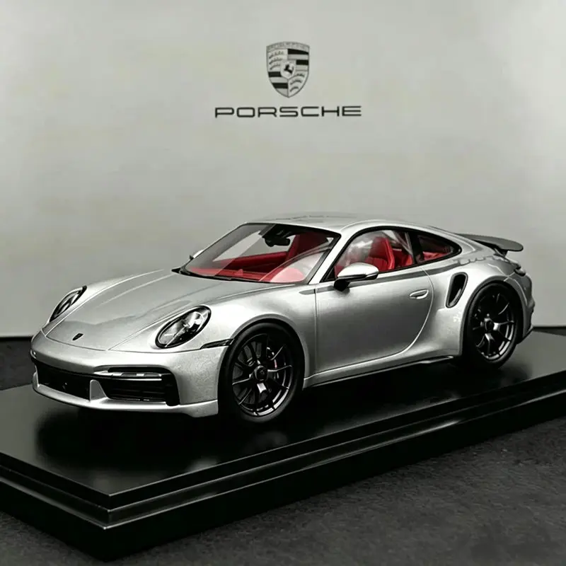 1:24 911 992 Turbo S Legierung Sportwagen Modell Druckguss Metall Rennfahrzeug Auto Modell mit Simuliertem Sound und Licht Kinderspielzeug Geschenk
