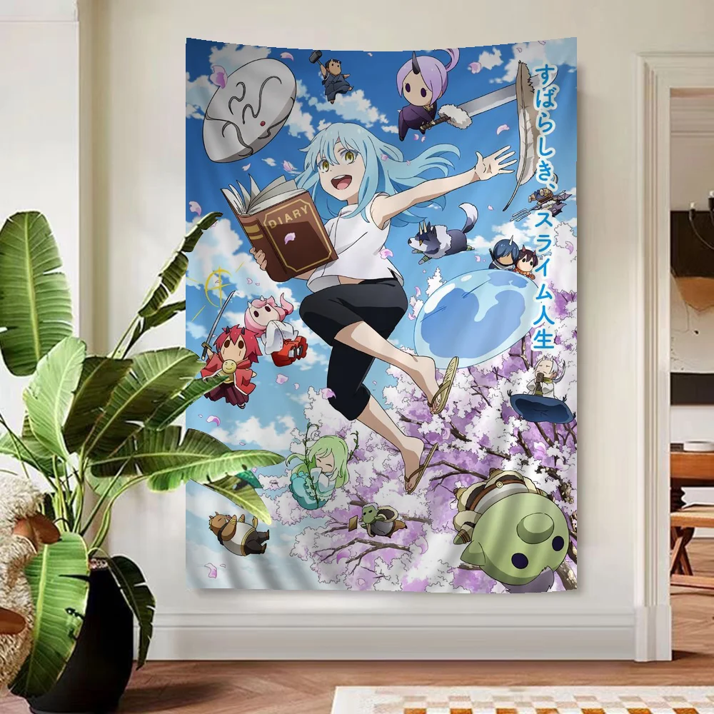 

Anime Tensei Shitara Slime Datta Ken Printed Large Wall Tapestry Cheap Wall Hanging Bohemian Wall Tapestries Mandala Home Decor