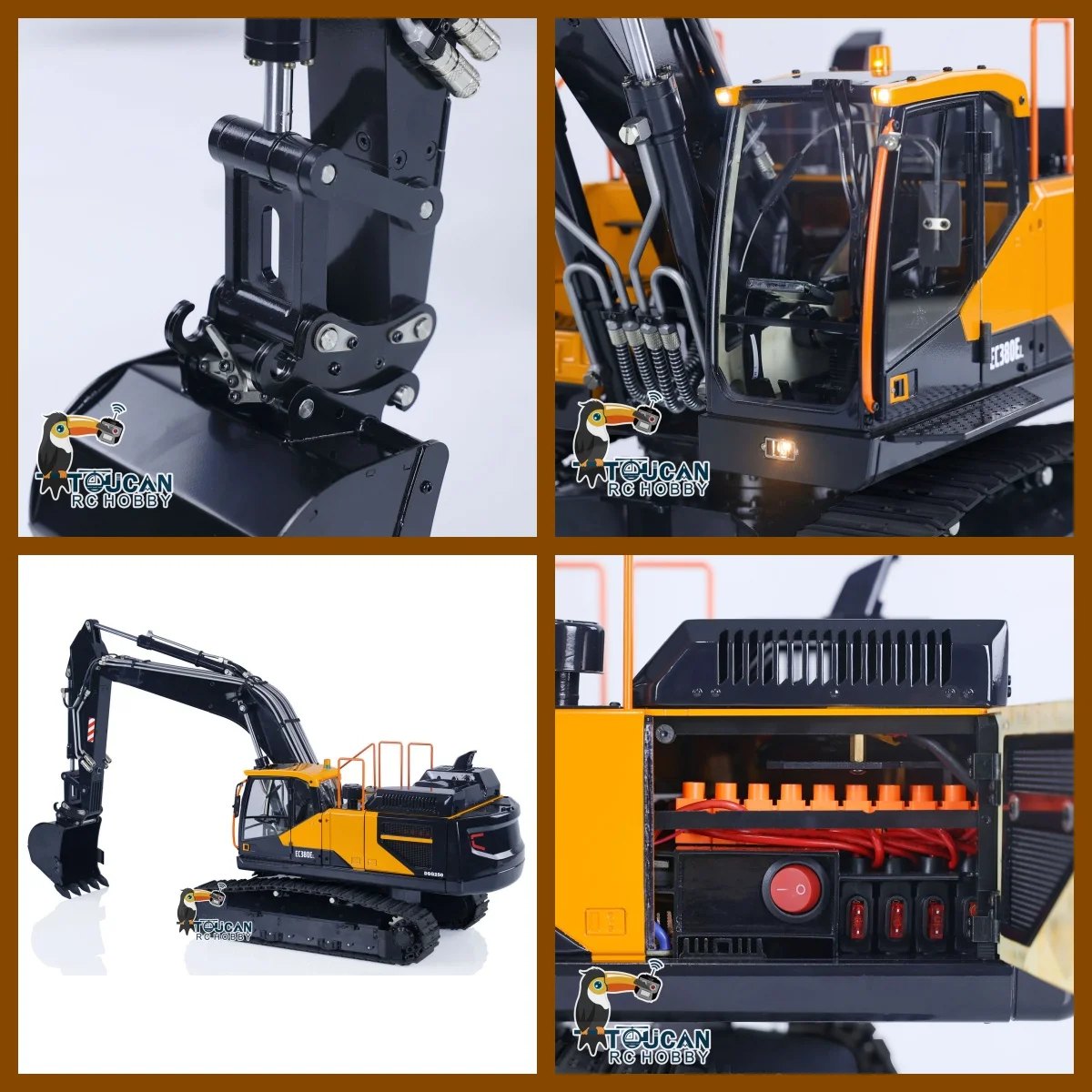 Toys 1/14 EC380 Metal RC Hydraulic Excavator Tracked Electric Wireless Control Digger Painted Assembled Trucks Car Vehicle Model