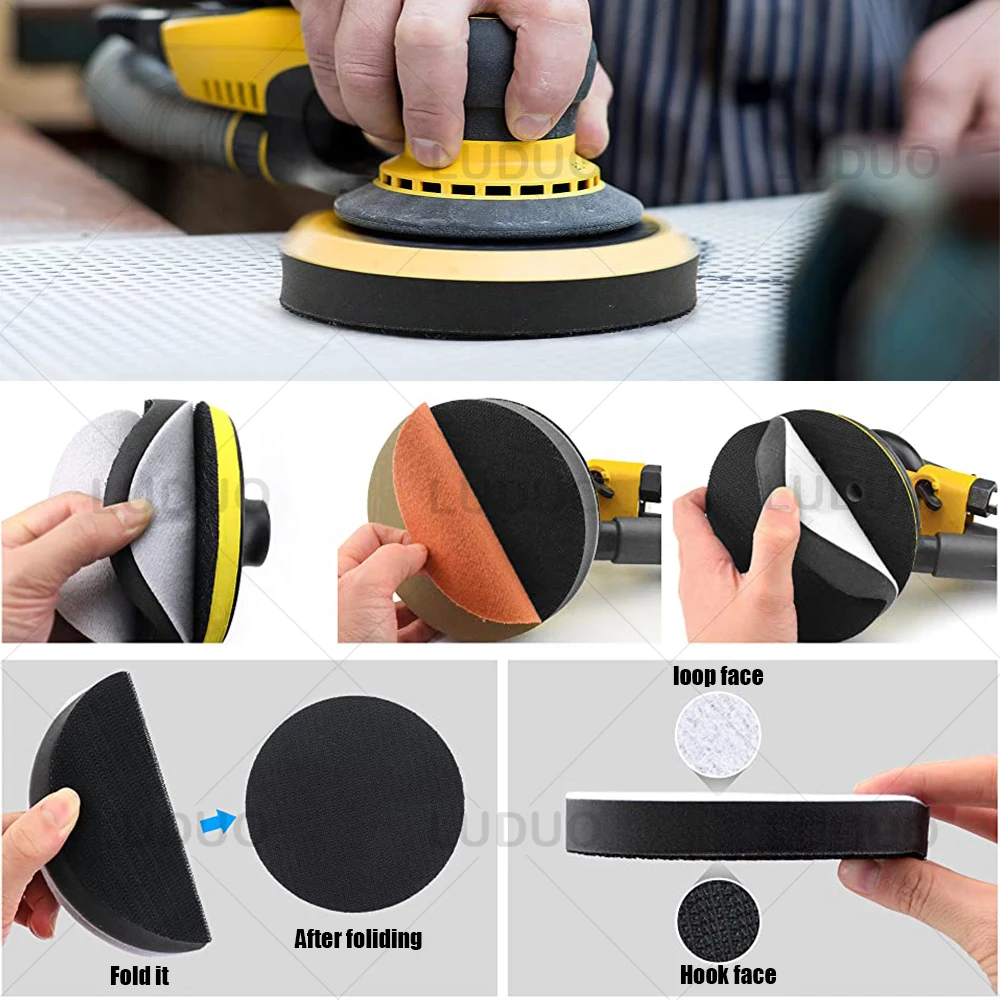 3/4/5/6Inch Polishing Pad Buffer Soft Density Sponge Surface Protection Sanding Pad Grinding Wheel for Uneven Surface Polishing