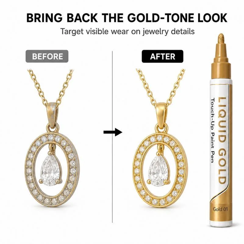 Golden Jewelry Touch-Up Pen, Removes Scratches, Polishes And Renews, Enhances Shine Care, Gentle And Long-Lasting, Restores The
