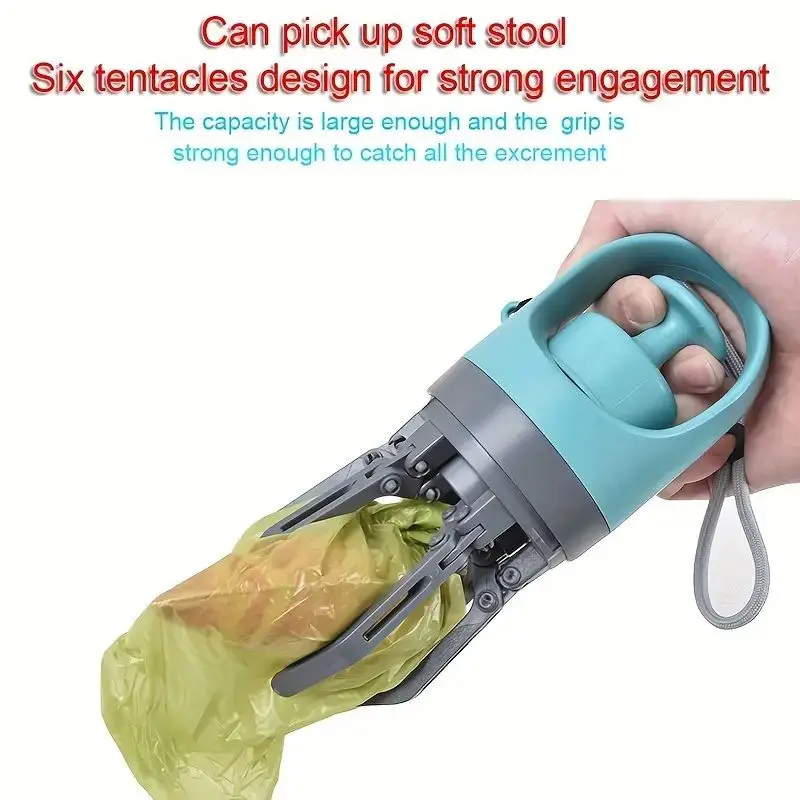 Portable Dog Poop Scooper With Built-in Bag Dispenser, Lightweight Claw Design Dog Excrement Picker Shovel For Easy Cleanup