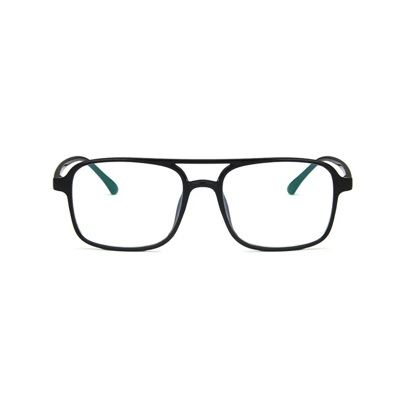 SHONEMES 3PCS Double Bridge Glasses Stylish Square Plain Eyeglasses Frame Black Grey Brown for Men Women Daily Office Wear