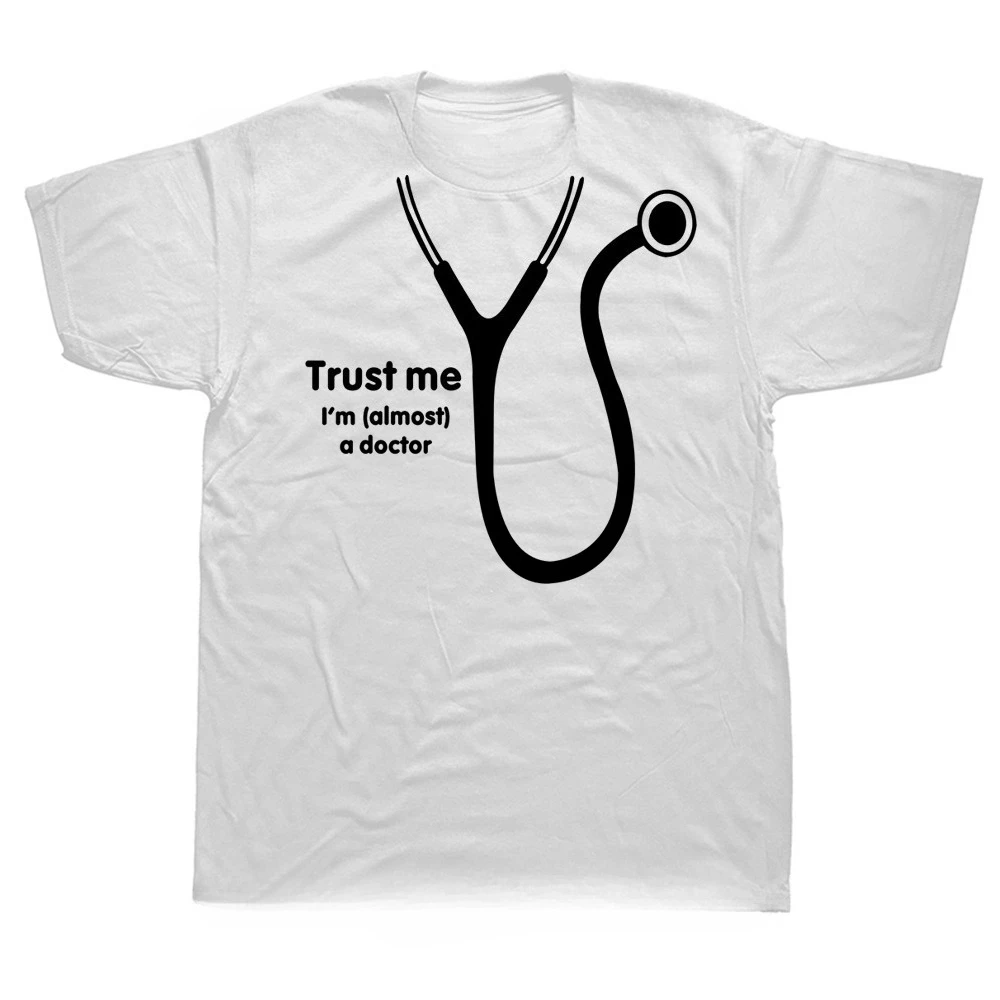 مضحك ثق بي أنا طبيب دكتوراه تي شيرت الجرافيك القطن الشارع الشهير قصيرة الأكمام س الرقبة Harajuku الهيب هوب الطبية طالب تي شيرت