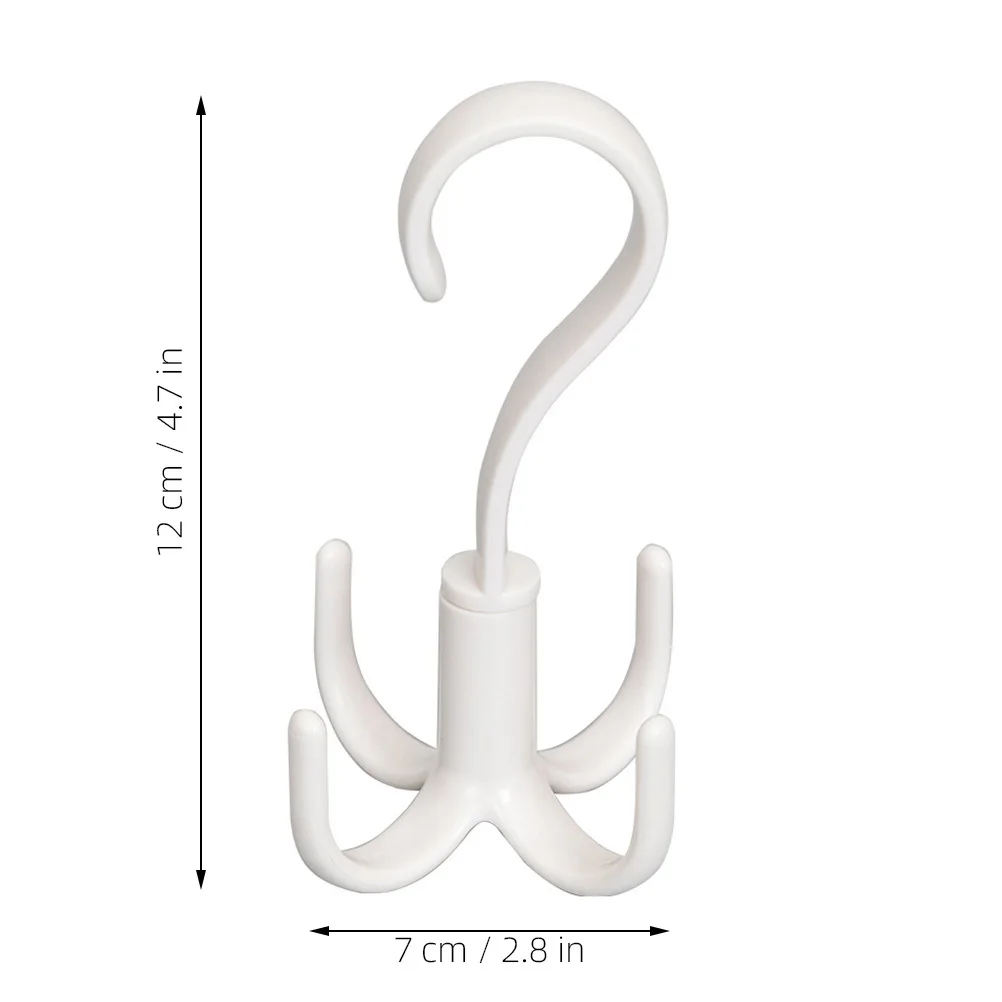 

3Pcs 360 Degree Rotating 4 Hooks Hanger Multifunction Closet Organizer for Accessories White Rotating Hanger Hook