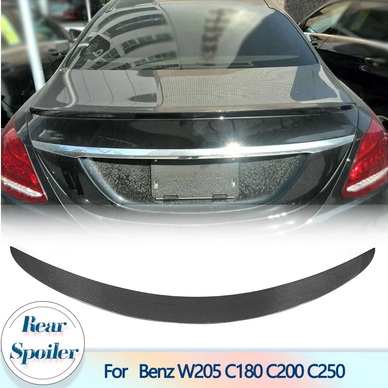 

Для Mercedes Benz W205 C63 AMG C180 C200 C250 Sedan 4D 2015-2017 автомобильный задний спойлер из углеродного волокна, крыло багажника, губа