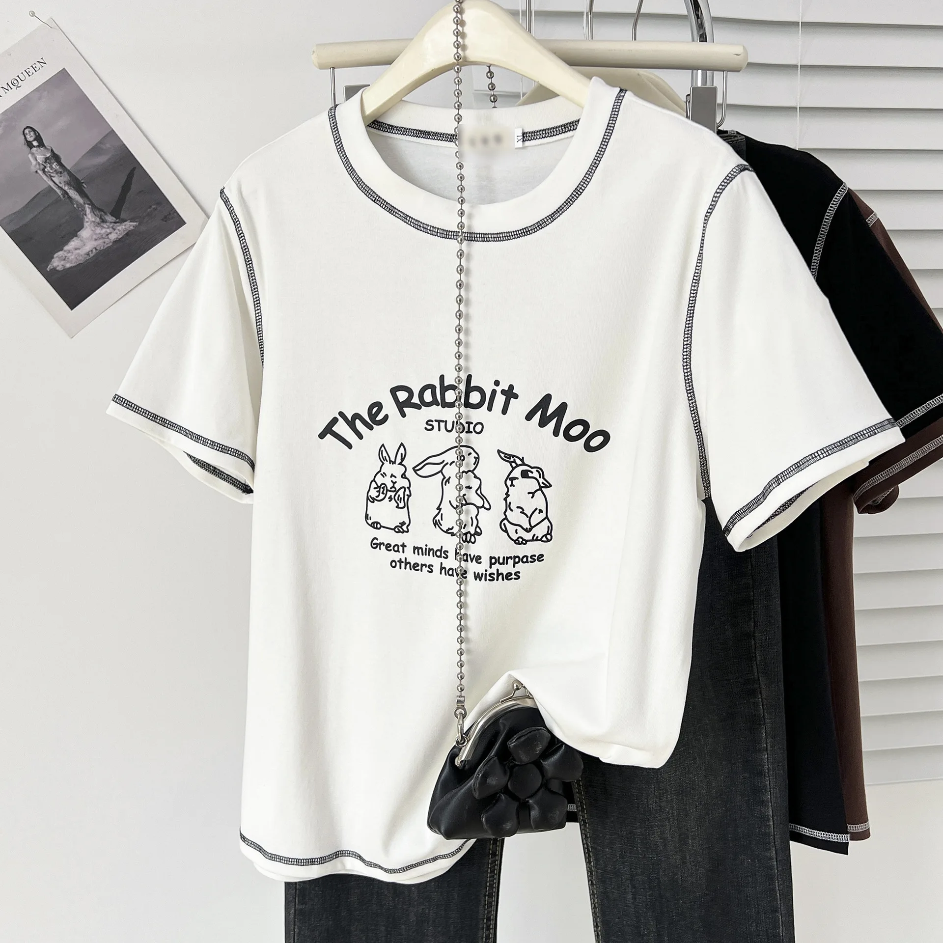 

Новинка лета, 100 кг, большие размеры, темпераментные повседневные яркие футболки с принтом мультфильмов, женская футболка с короткими рукавами 2502