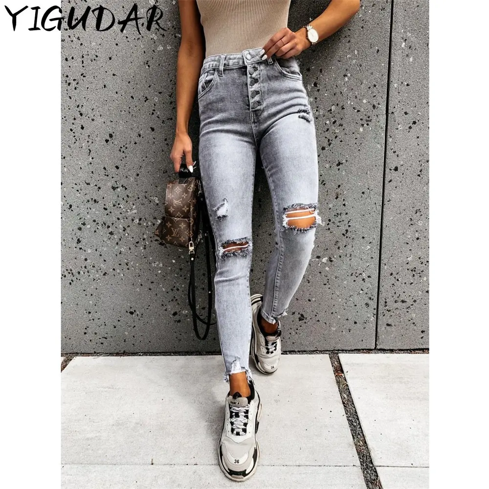 

For Men Fashion Skinny Ripped Denim Trousers Biker High Quality Male Slim Casual Men's Pants Hip Hop Jogging jean homme