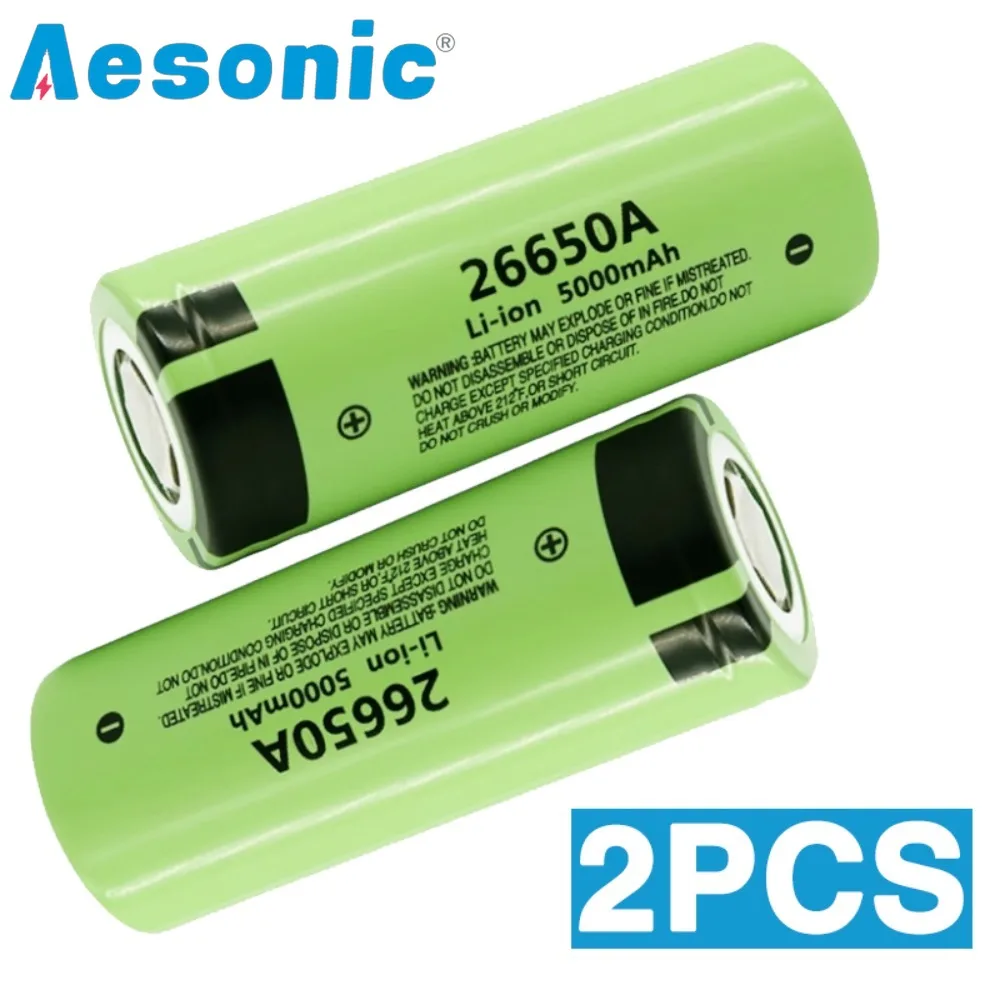 2PCS New Original for Panasonic 26650 Rechargeable Lithium Battery 3.7V 5000mAh for Electronics Flashlights 26650A