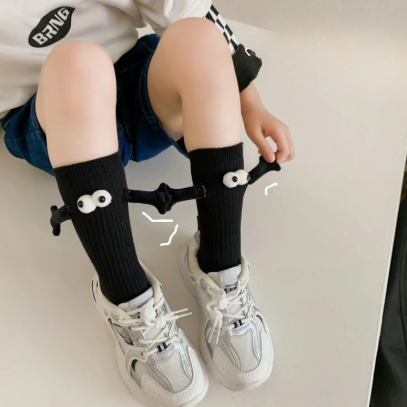 

Parent Child Magnetic Matching Socks Autumn Winter Thin Crew Socks Cute Cartoon Style For Girls Trendy Warm Stacking Socks