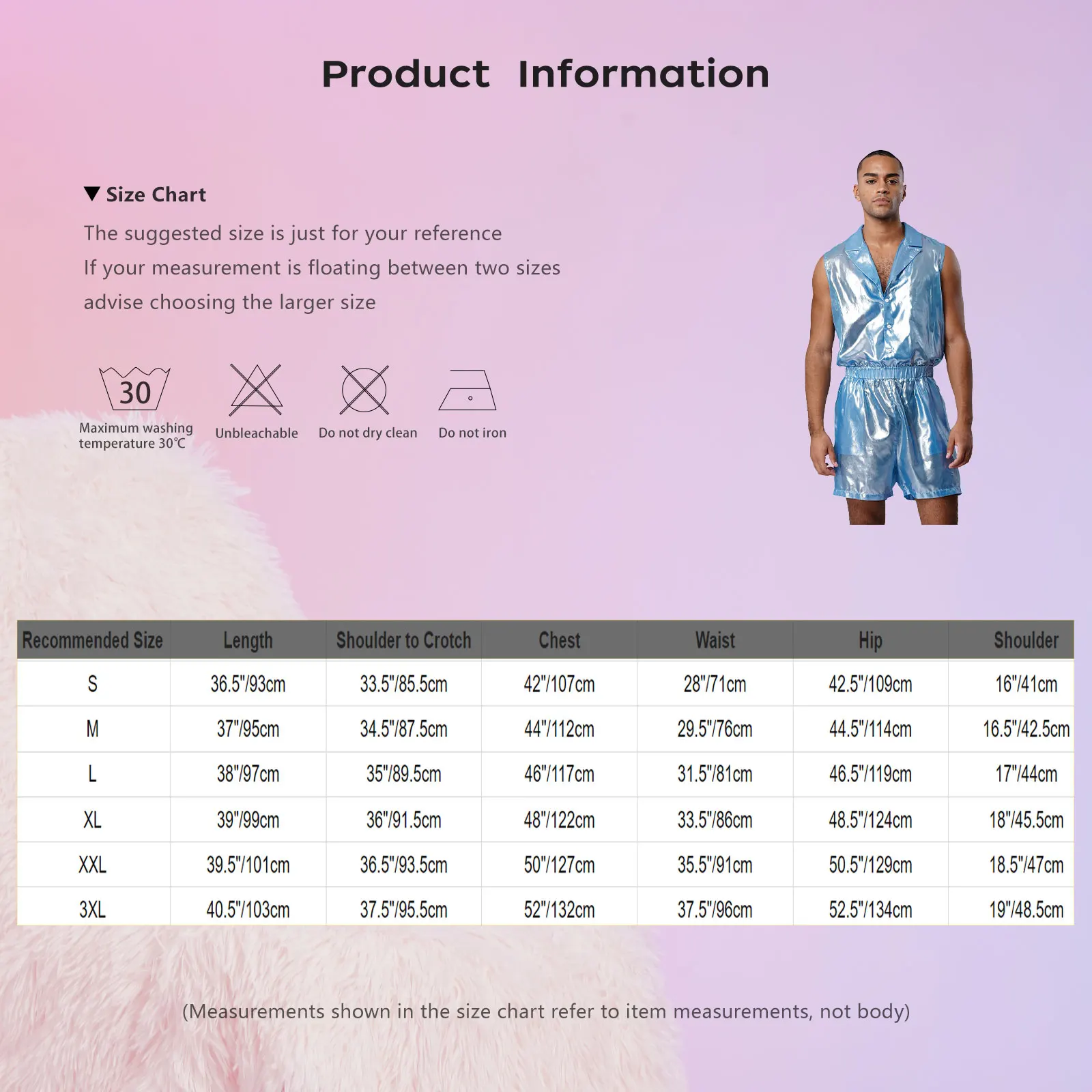 Męski szyfonowy satynowy kombinezon piżamowy bez rękawów z elastyczną talią, body na rave, imprezę, lato, na co dzień, do noszenia w domu, zestawy piżamowe.