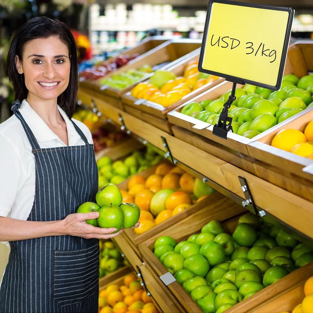 

Набор из 2 многоразовых клипс для ценников из АБС-пластика, подставка для демонстрации ценников в супермаркетах, магазинах фруктов и овощей, для рекламных ценников