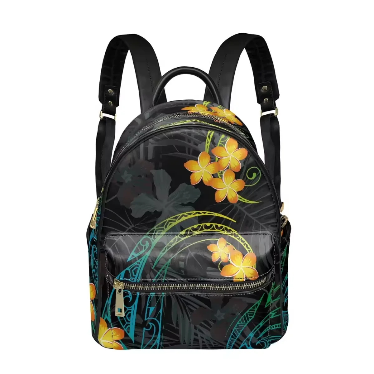 New Arrival Custom Logo Ladies PU Leather Double Shoulder Backpack Fiji Tonga Samoa Polynesian Tribal Print Purse School Bag