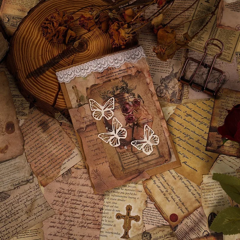 30 قطعة من الورق ذات الحافة المحروقة العتيقة، لوازم المجلات غير اللاصقة، مواد سكرابوكينغ المتعثرة #5