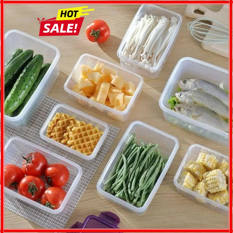 1/3/5PC Refrigerator Storage Boxes Scallions Fresh Box Food Container Cold Storage Crisper Sealed Fridge Organiser with Lid Jars