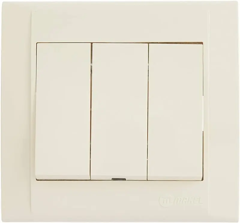 Dedene 3'Lü Anahtar1 + 3 Module Cover (Cream) MAKEL