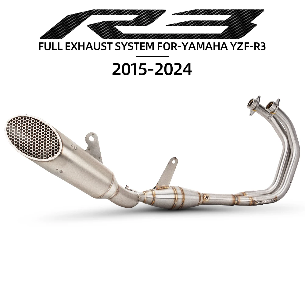 

For Yamaha R3 R25 MT03 Motorcycle Exhaust Escape Modified Full System Front Link Pipe Original Caliber Connect Muffler with Net