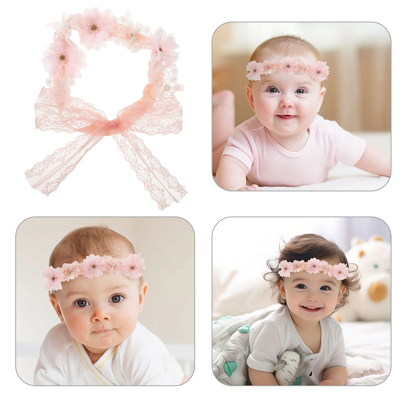 

Floral Headband for Delicate Lace Design Soft Material Easy to for Birthdays Showers Use